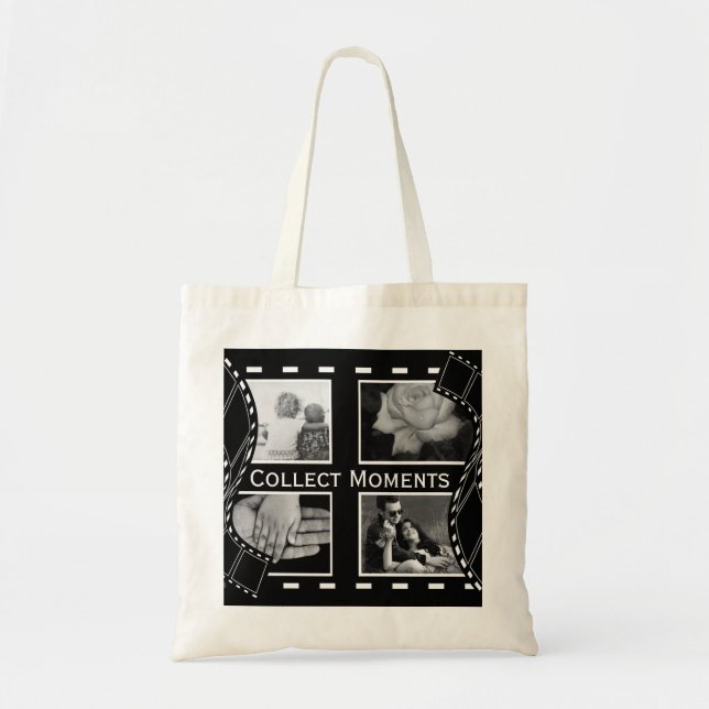 Bolsa Tote Black and White Film Reel Custom Photo (Frente)