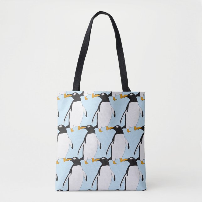 Bolsa Tote Black and white Penguin Winter (Frente)