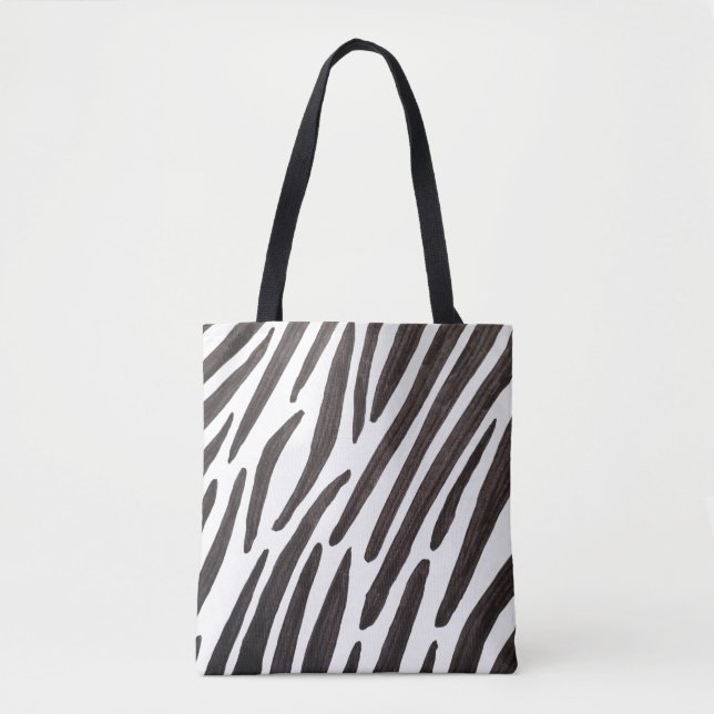 Bolsa Tote Black and white zebra stripes (Frente)