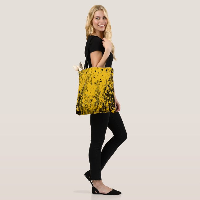 Bolsa Tote Black and Yellow Paint Splashes (No(a) Modelo)