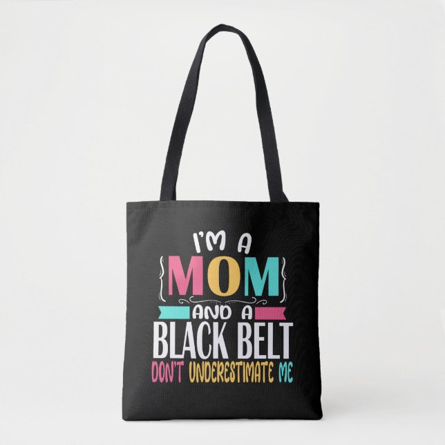 Bolsa Tote Black Belt Karate Jiu Jitsu Martial Arts Mom (Frente)