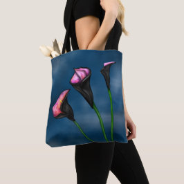 Bolsa Tote Black Calla Lily Pink Center