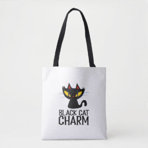 Bolsa Tote Black Cat Charm Halloween