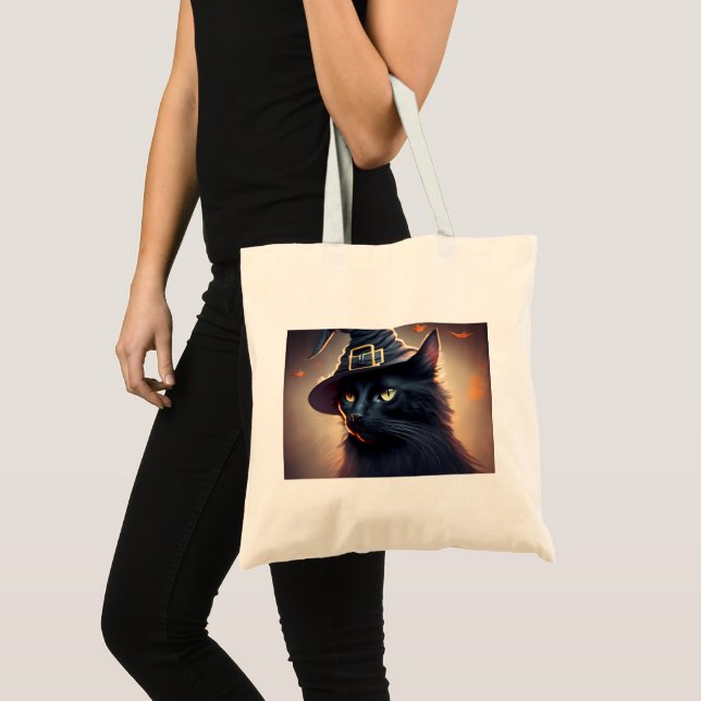 Bolsa Tote Black Cat Halloween (Frente (produto))