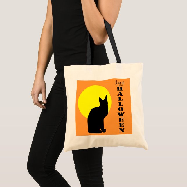 Bolsa Tote Black Cat Happy Halloween Bag (Frente (produto))