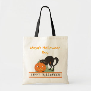 Bolsa Tote Black Cat Personalizado Halloween Ba