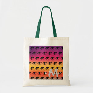 Bolsa Tote Black Cats Ombre Rainbow Name Library Livros
