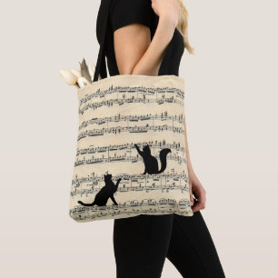 Bolsa Tote Black Cats on Sheet Music