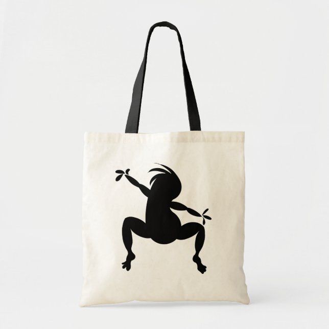 Bolsa Tote Black Dancing Kokopelli (Frente)