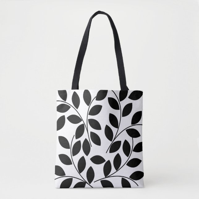 Bolsa Tote Black Deixa moderna tropical (Frente)