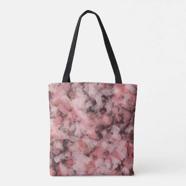 Bolsa Tote Black Gray Pink White Modern Geometric Abstract (Verso)