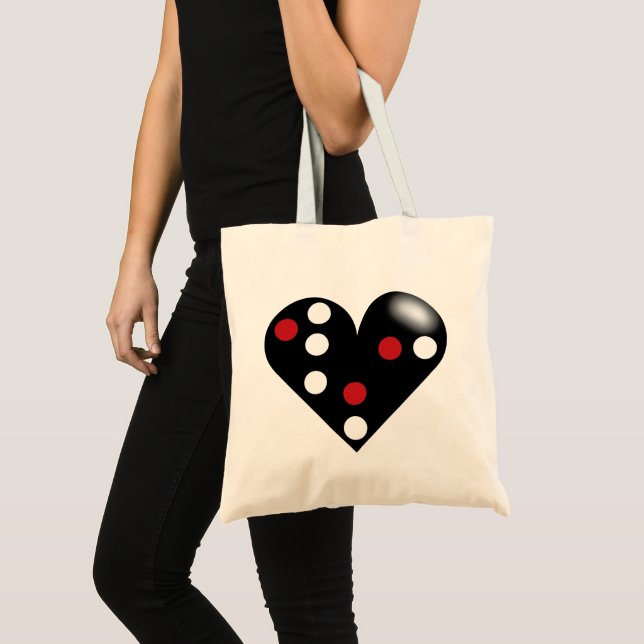 Bolsa Tote Black Heart Domino (Frente (produto))