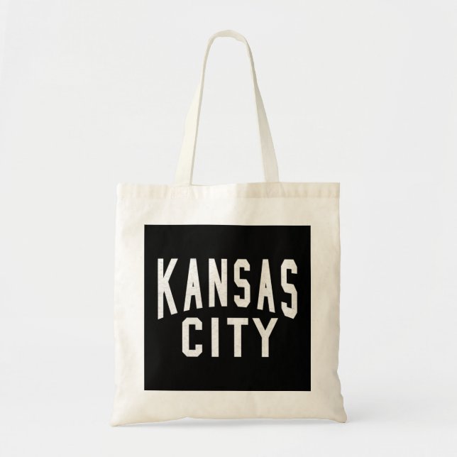 Bolsa Tote Black KC Kansas City Black & White Retro Basic Vin (Frente)