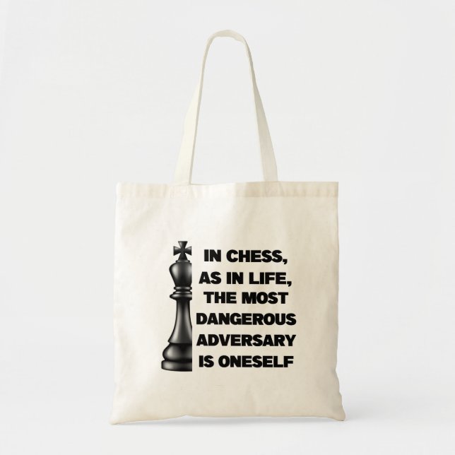 Bolsa Tote Black King Chess Piece Wisdom Power Strategy (Frente)