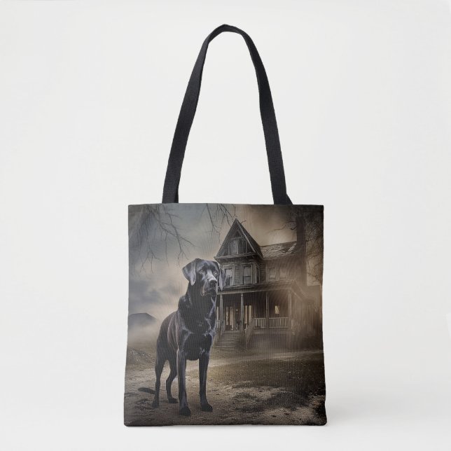 Bolsa Tote Black Labrador Halloween Scary (Frente)