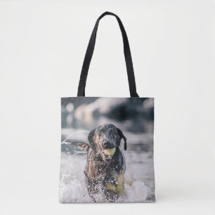 Bolsa Tote Black Labrador Joga Busca Na Água
