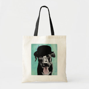 Bolsa Tote Black Labrador no Chapéu de Bowler