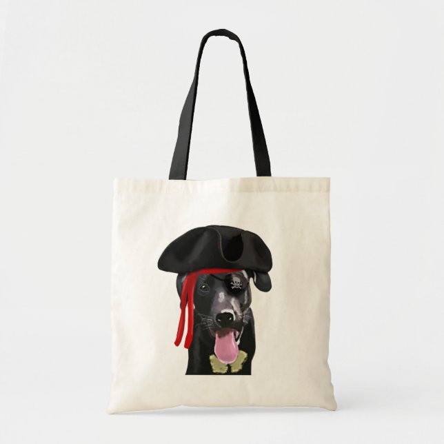 Bolsa Tote Black Labrador Pirate (Frente)