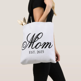 Bolsa Tote Black Ornate Script Established Mom