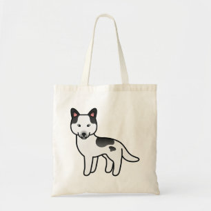 Bolsa Tote Black Piebald Cartoon Siberian Husky