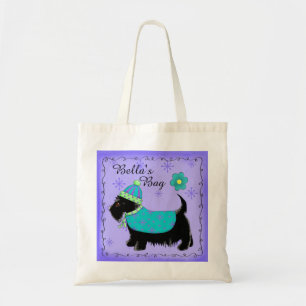 Bolsa Tote Black Scottie Terrier Dog Personalizado Roxo
