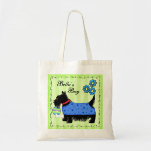 Bolsa Tote Black Scottie Terrier Dog Personalizado Verde