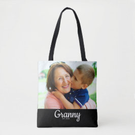 Bolsa Tote Black Script Established Grandma 