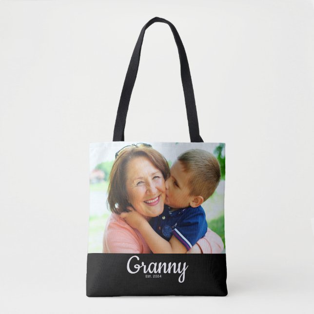 Bolsa Tote Black Script Established Grandma  (Frente)