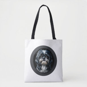 Bolsa Tote black shih tzu