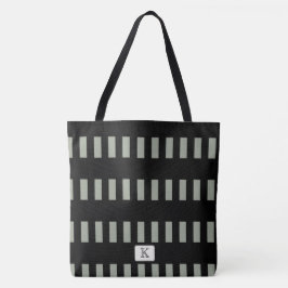 Bolsa Tote Black Stripes em qualquer monograma personalizado 