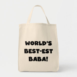 Bolsa Tote Black Text Best Baba T-shirts e presentes