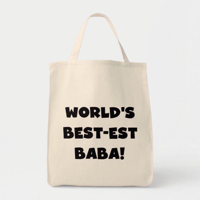 Bolsa Tote Black Text Best Baba T-shirts e presentes (Frente)