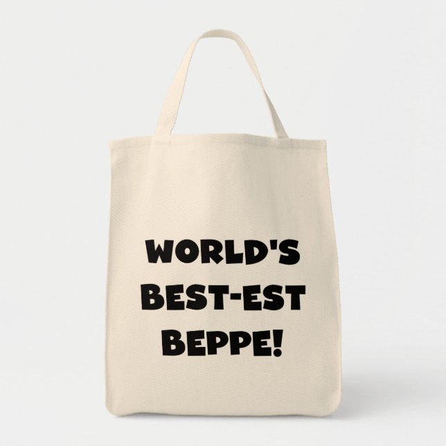 Bolsa Tote Black Text Best Beppe T-shirts e presentes (Frente)