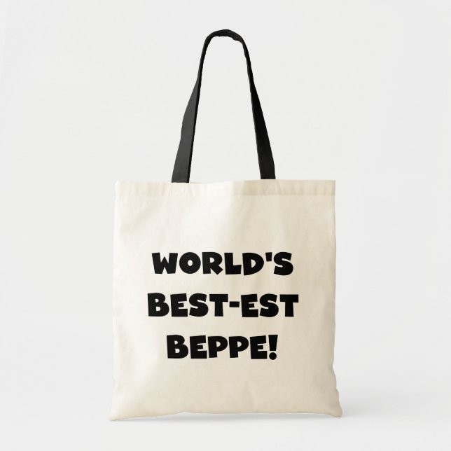 Bolsa Tote Black Text Best Beppe T-shirts e presentes (Frente)