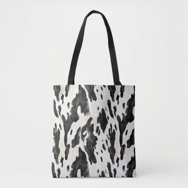 Bolsa Tote Black White Cow Print Animal Farm (Frente)