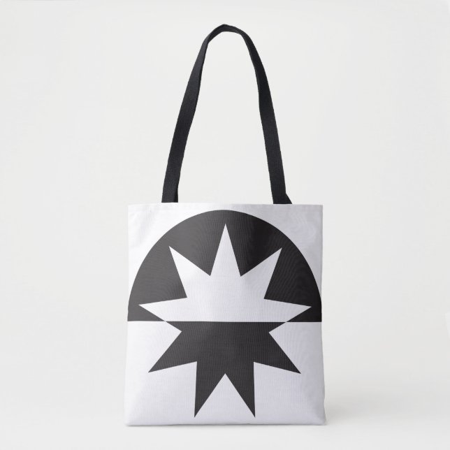 Bolsa Tote Black White Deco Star Sunburst (Frente)