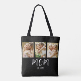 Bolsa Tote Black White Mom Established Script 3 Photo Elegant