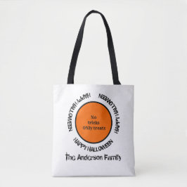Bolsa Tote Black White Orange Spooky Modern Happy Halloween