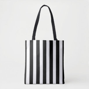 Bolsa Tote Black White strips moderno saco de compras