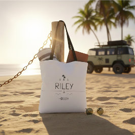 Bolsa Tote Black White Vintage Van Surfer All-Over-Print