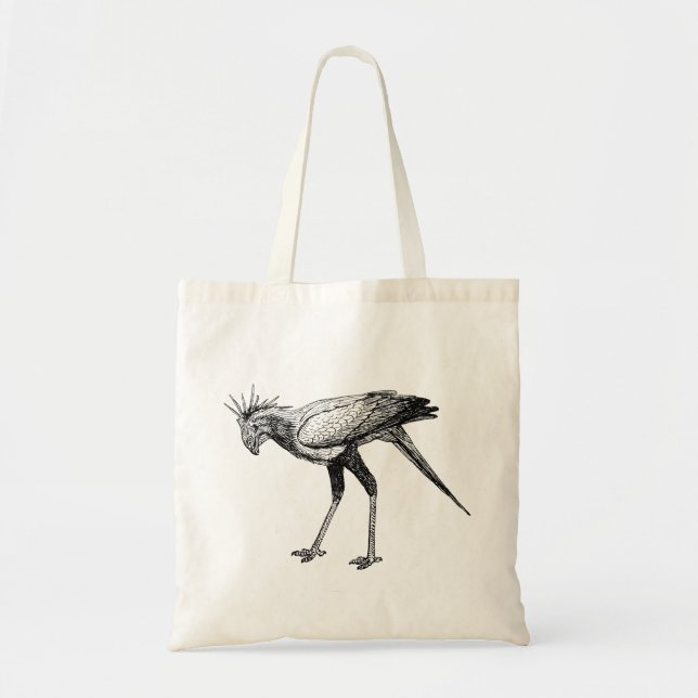 Bolsa Tote Black & White Wild Secretary Bird (Frente)
