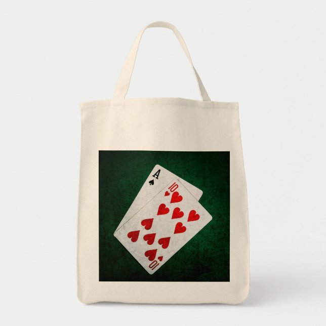 Bolsa Tote Blackjack 21 ponto - Ace, Dez (Frente)