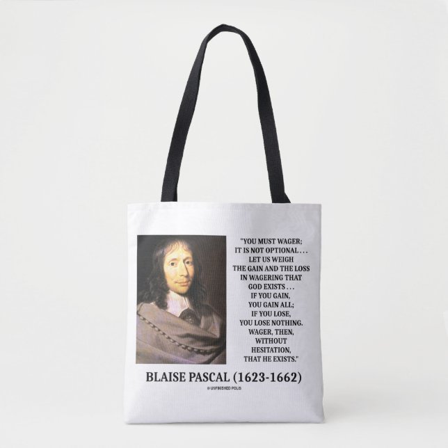 Bolsa Tote Blaise Pascal ganha perda abusando de Deus existe  (Frente)