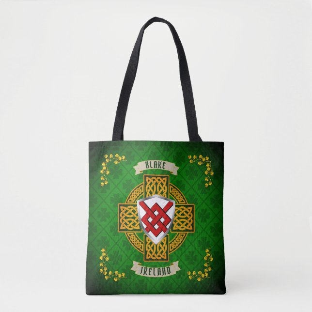Bolsa Tote Blake Irish Shield & Celtic Cross Personalizado (Frente)
