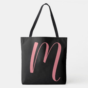 Bolsa Tote Blectote do Monograma do Script M Personalizado