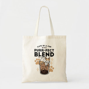Bolsa Tote Blend Puro: Arte de Gato e Café para Pet-Lovers