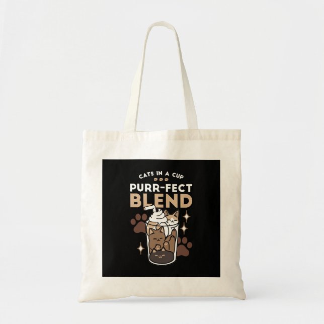 Bolsa Tote Blend Puro: Design de café para Cat & Café (Frente)