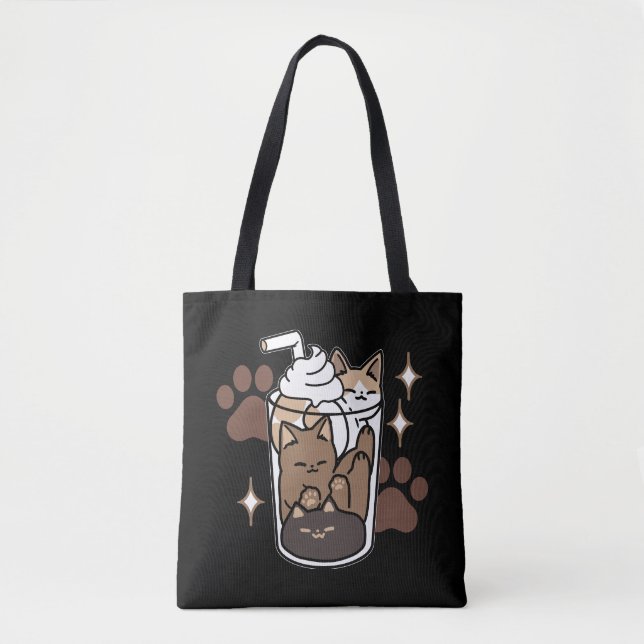Bolsa Tote Blend Puro: Design de café para Cat & Café (Frente)