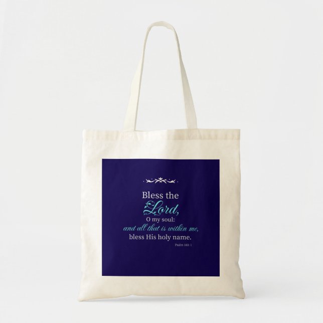 Bolsa Tote Bless The Lord Christian Tote Bag (Frente)