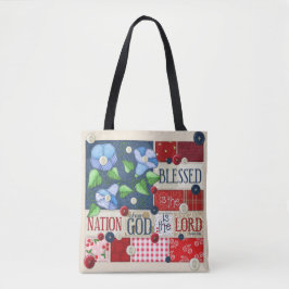 Bolsa Tote "Blessed é sacola da escritura da nação"